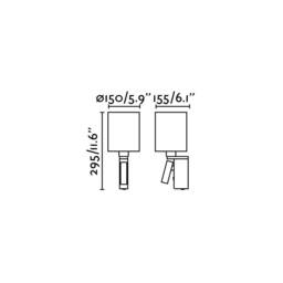 Rob 1 Light Indoor Wall Reading Light White, Satin Nickel with Shade, E27 - thumbnail 2