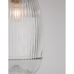 Mond 13cm Dome Pendant Ceiling Light Satin Gold Metal Clear Glass LED E14 - thumbnail 3