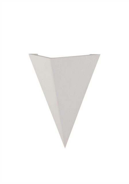 Marcellus Triangle Flush Wall Lamp, 1 x G9, White Paintable Gypsum - image 1