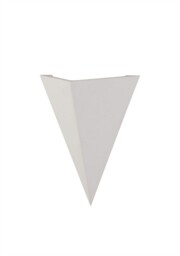 Marcellus Triangle Flush Wall Lamp, 1 x G9, White Paintable Gypsum - thumbnail 1