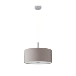 Baymont Polished Chrome 3 Light E27 Single Pendant With 40cm x 18cm x 18cm Faux Silk Shade, Grey/White Laminate - thumbnail 5