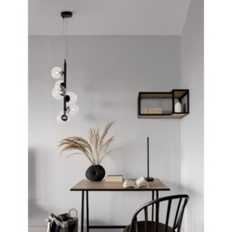 Odillia 6 Light Globe Pendant Ceiling Light Matt Black Metal, Glass LED G9 - thumbnail 2