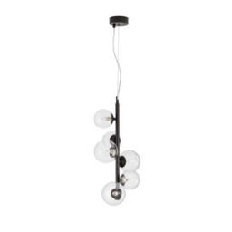 Odillia 6 Light Globe Pendant Ceiling Light Matt Black Metal, Glass LED G9 - thumbnail 1