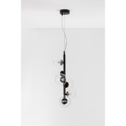 Odillia 6 Light Globe Pendant Ceiling Light Matt Black Metal, Glass LED G9 - thumbnail 3