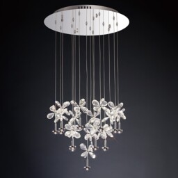 Aviva Ceiling Cluster Pendant Round 16 Light 4000K LED Polished Chrome, Crystal - thumbnail 2