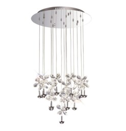 Aviva Ceiling Cluster Pendant Round 16 Light 4000K LED Polished Chrome, Crystal - thumbnail 1