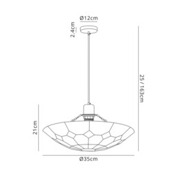 Piercefield 1 Light Ceiling Pendant E27 With 35cm Tiffany Shade, Red, Clear Crystal, Black - thumbnail 2