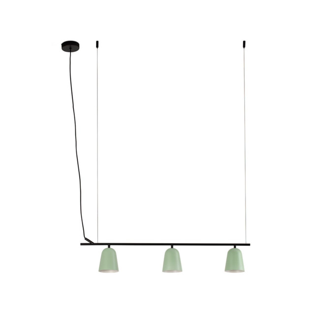 Studio 3 Light Bar Pendant Ceiling Light Matt Green - image 1
