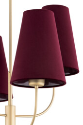 Safiano Multi Arm Pendant Ceiling 4 Light Burgundy, Gold - thumbnail 3
