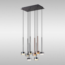 Tonic Rectangular Pendant, 8 Light, With Replaceable 12W LEDs, 4000K, Black/Chrome/Bronze/Copper - thumbnail 2