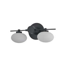 Addie Wall Lamp, 2 Globe Light G9, Satin Black/Opal Glass - thumbnail 5