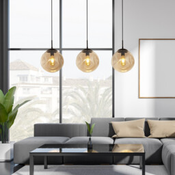 Punch 3 Light Bar Pendant, Black, Champagne Punched Glass - thumbnail 2