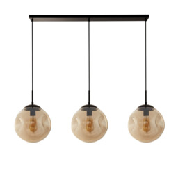 Punch 3 Light Bar Pendant, Black, Champagne Punched Glass - thumbnail 3