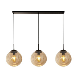 Punch 3 Light Bar Pendant, Black, Champagne Punched Glass - thumbnail 1