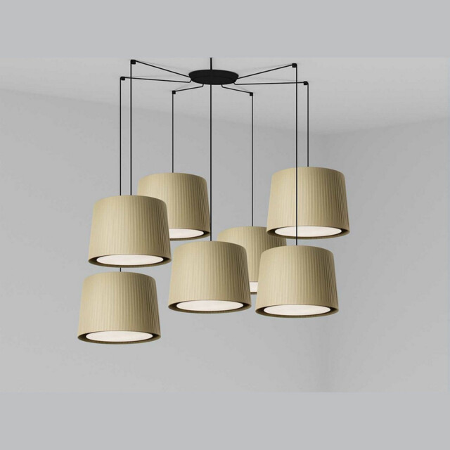 Samba Black, Green Pendant Suspension Pendant Lamp 7 Light