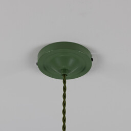 Rio Coloured Dome Pendant Light, Antique Brass, Sage Green - thumbnail 5