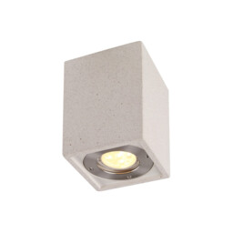 Levi Rectangular Spotlight, 1 x GU10 (Max 12W), IP65, White Concrete, 2yrs Warranty - thumbnail 1