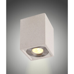 Levi Rectangular Spotlight, 1 x GU10 (Max 12W), IP65, White Concrete, 2yrs Warranty - thumbnail 2