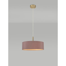 Baymont Antique Brass 5 Light E27 Single Pendant, With 45cm x 15cm Dual Faux Silk Shade, Taupe/Halo Gold - thumbnail 2
