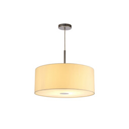 Baymont Polished Chrome E27 Single Pendant With 50cm x 20cm Faux Silk Shade, Ivory Pearl/White Laminate - thumbnail 5