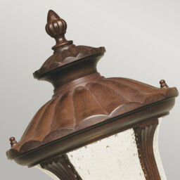 Chicago 1 Light Small Outdoor Pedestal Lantern Rusty Bronze IP44, E27 - thumbnail 2