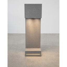 Grante 2 Light Outdoor Bollard Grey Concrete, Aluminium LED GU10 2x10W IP65 - thumbnail 3
