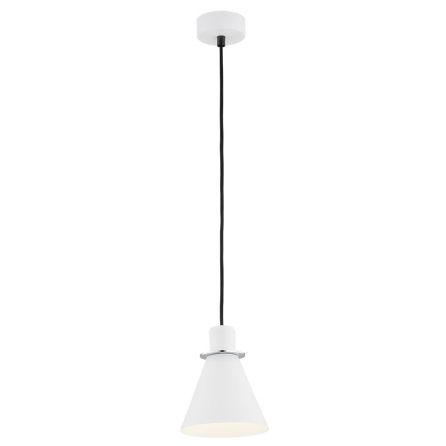 Beverly Dome Pendant Ceiling Light White Structure, Chrome Elements - image 1