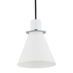 Beverly Dome Pendant Ceiling Light White Structure, Chrome Elements - thumbnail 3