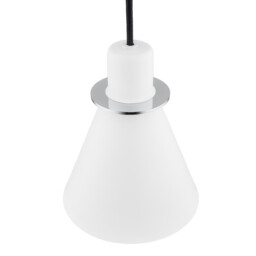 Beverly Dome Pendant Ceiling Light White Structure, Chrome Elements - thumbnail 5