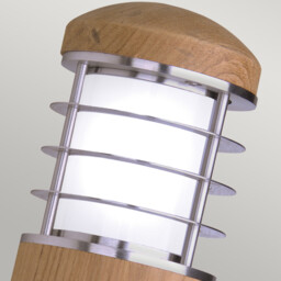Poole 1 Light Outdoor Wall Light Stainless Steel, Teak IP44, E27 - thumbnail 2