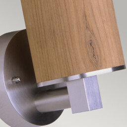 Poole 1 Light Outdoor Wall Light Stainless Steel, Teak IP44, E27 - thumbnail 3