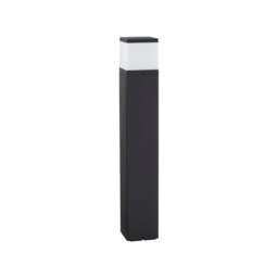 Ferron 80cm Outdoor Bollard Dark Grey Aluminium, Clear LED E27 IP65 - thumbnail 1