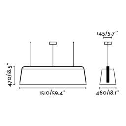 Stood 5 Light Ceiling Pendant Bar Black And Cherry Wood, E27 - thumbnail 3