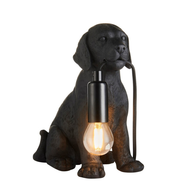 Labrador Puppy Table Lamp Matt Black, 1x E14 - image 1