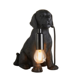 Labrador Puppy Table Lamp Matt Black, 1x E14 - thumbnail 1