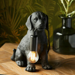 Labrador Puppy Table Lamp Matt Black, 1x E14 - thumbnail 2
