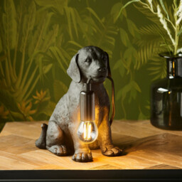 Labrador Puppy Table Lamp Matt Black, 1x E14 - thumbnail 3