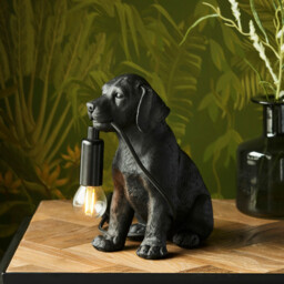 Labrador Puppy Table Lamp Matt Black, 1x E14 - thumbnail 5