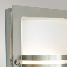 1 Light Outdoor Frosted Flush Wall Light Stainless Steel IP54, E27 - thumbnail 2