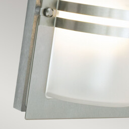 1 Light Outdoor Frosted Flush Wall Light Stainless Steel IP54, E27 - thumbnail 5