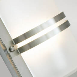 1 Light Outdoor Frosted Flush Wall Light Stainless Steel IP54, E27 - thumbnail 3