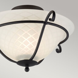 Torchiere 1 Light Flush Ceiling Light Black, E27 - thumbnail 2
