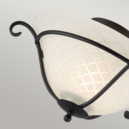 Torchiere 1 Light Flush Ceiling Light Black, E27 - thumbnail 3