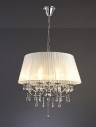 Olivia Ceiling Pendant with White Shade 8 Light Polished Chrome, Crystal - thumbnail 2