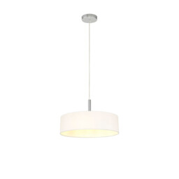 Baymont Polished Chrome 3 Light E27 Single Pendant, With 45cm x 15cm Faux Silk Shade, White - thumbnail 5