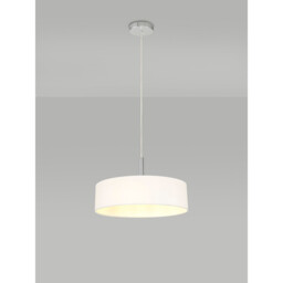 Baymont Polished Chrome 3 Light E27 Single Pendant, With 45cm x 15cm Faux Silk Shade, White - thumbnail 2