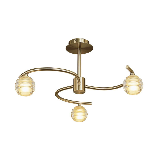 Sphere Semi Flush 3 Light G9, Antique Brass - image 1