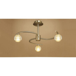 Sphere Semi Flush 3 Light G9, Antique Brass - thumbnail 2