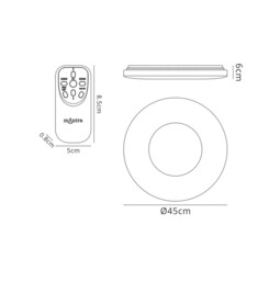 Fusion Flush Ceiling Light 45cm Round 48W LED 3000-6500K Tuneable, 3500lm, Remote Control Chrome, White - thumbnail 2