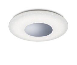 Fusion Flush Ceiling Light 45cm Round 48W LED 3000-6500K Tuneable, 3500lm, Remote Control Chrome, White - thumbnail 1